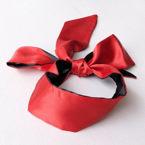Red-Black Satin Blindfold Scarf