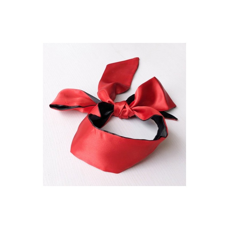 Red-Black Satin Blindfold Scarf