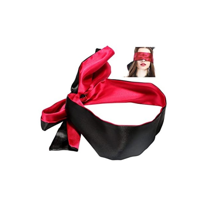 Red-Black Satin Blindfold Scarf