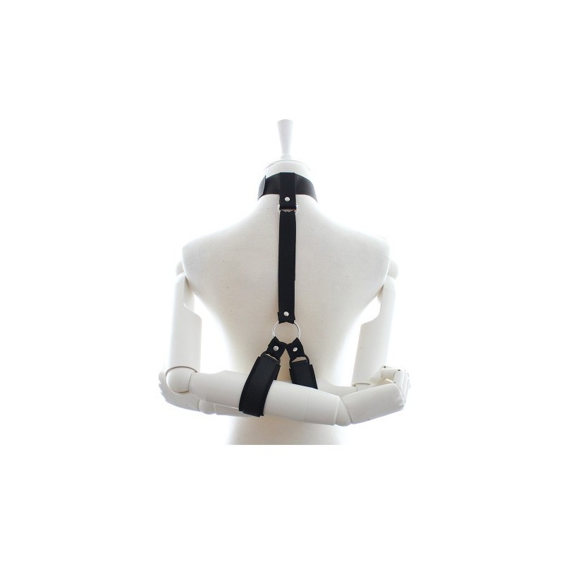 Body Harness Strap Restraints One Piece Neck Collar with Wrist Cuffs