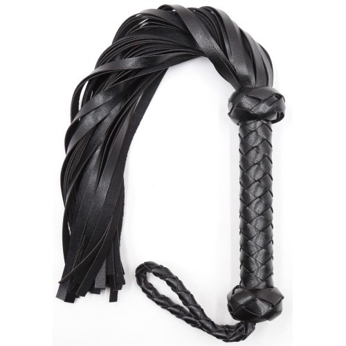Μαύρο δερμάτινο μαστίγιο τιμωρίας Naughty Toys 48 εκ
