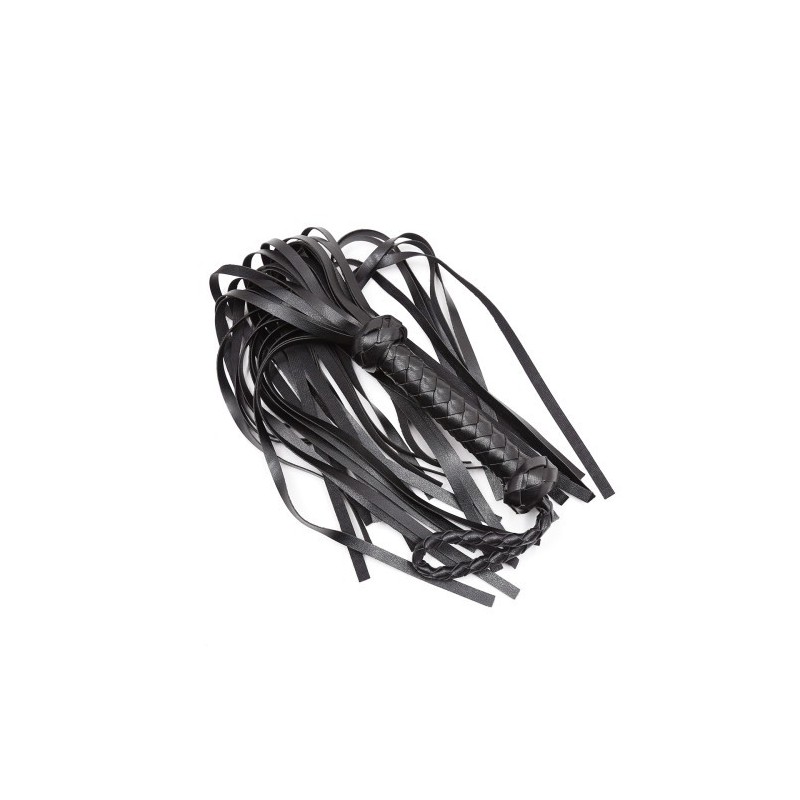 Μαύρο δερμάτινο μαστίγιο τιμωρίας Naughty Toys 48 εκ