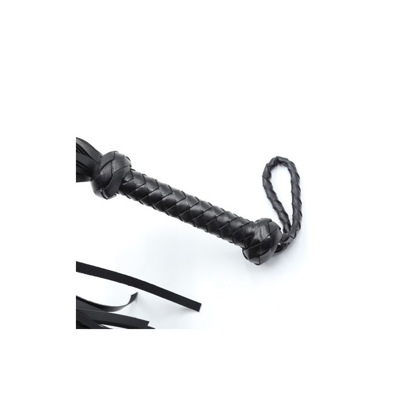 Μαύρο δερμάτινο μαστίγιο τιμωρίας Naughty Toys 48 εκ
