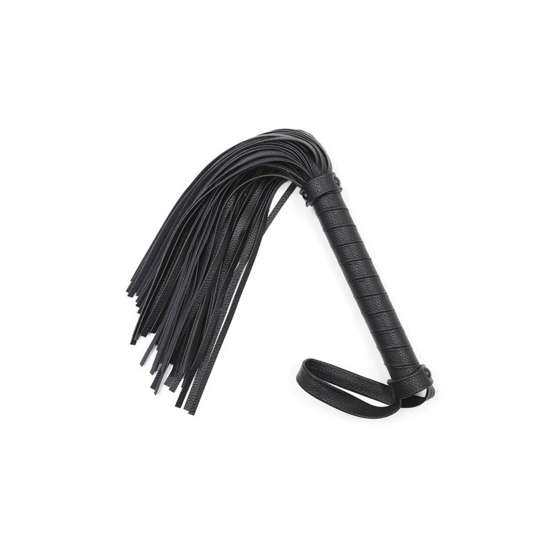 Δερμάτινο μαύρο μαστίγιο αλογοουρά με 80 λουριά Naughty Toys 42 εκ