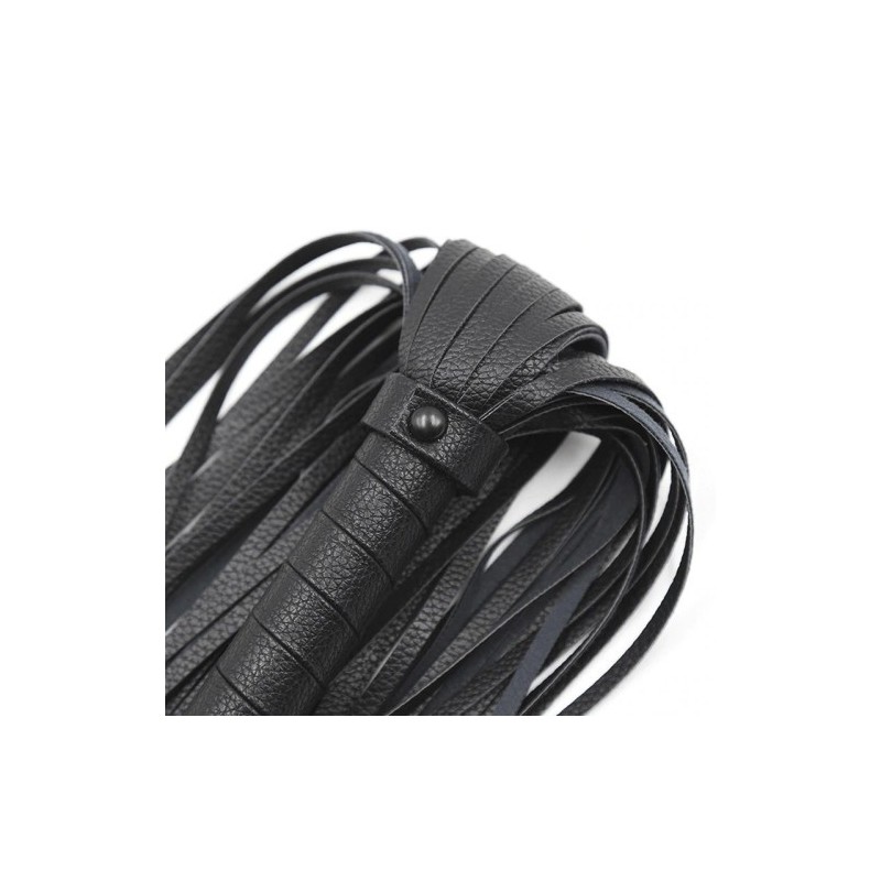 Δερμάτινο μαύρο μαστίγιο αλογοουρά με 80 λουριά Naughty Toys 42 εκ