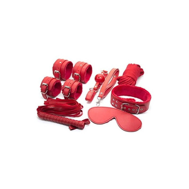 Σέτ 8 φετίχ ερωτικών αξεσουάρ για αρχάρια ζευγάρια Κόκκινο