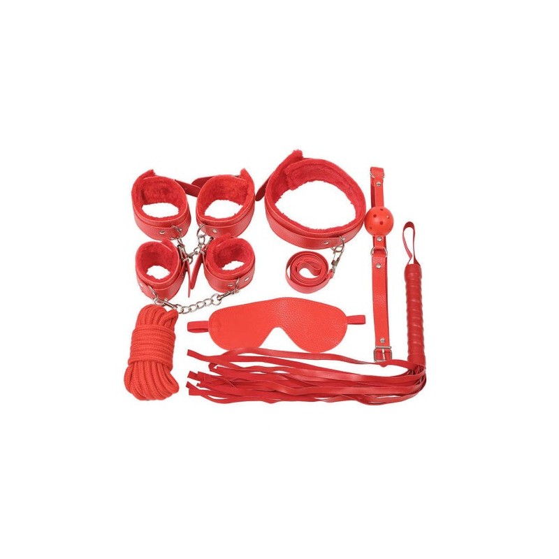 Σέτ 8 φετίχ ερωτικών αξεσουάρ για αρχάρια ζευγάρια Κόκκινο