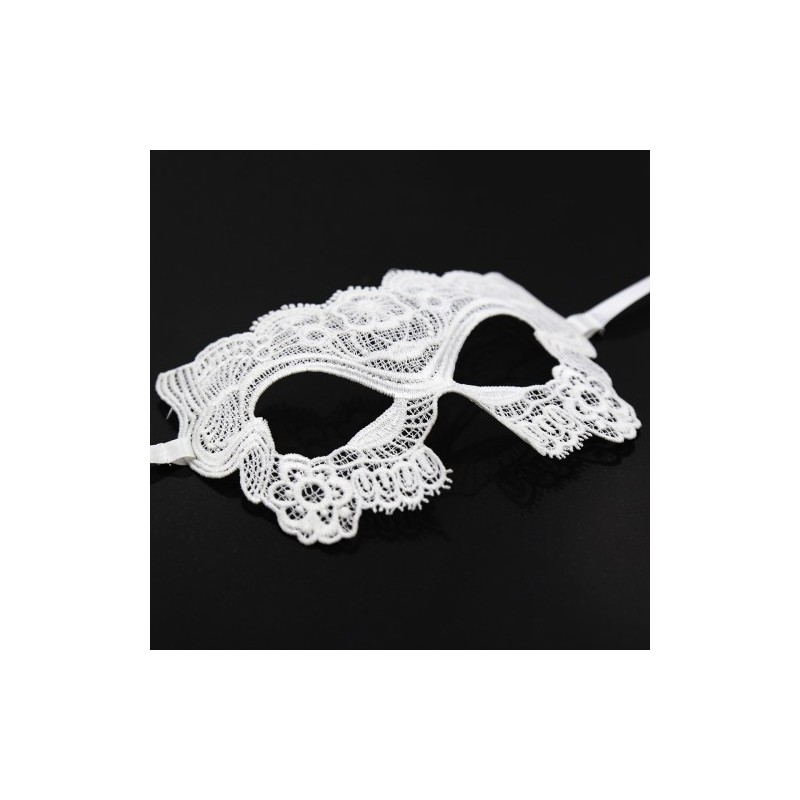 Λευκή Bride κεντημένη μάσκα ματιών με σατέν δέσιμο