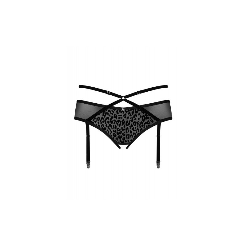 Μαύρη Λεοπαρδαλέ Ζαρτιέρα Μεγάλα Μεγέθη Obsessive Jagueria