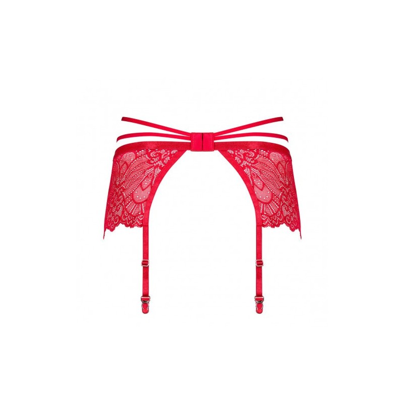 Κόκκινη Δαντελωτή Ζαρτιέρα 2XL Obsessive Loventy
