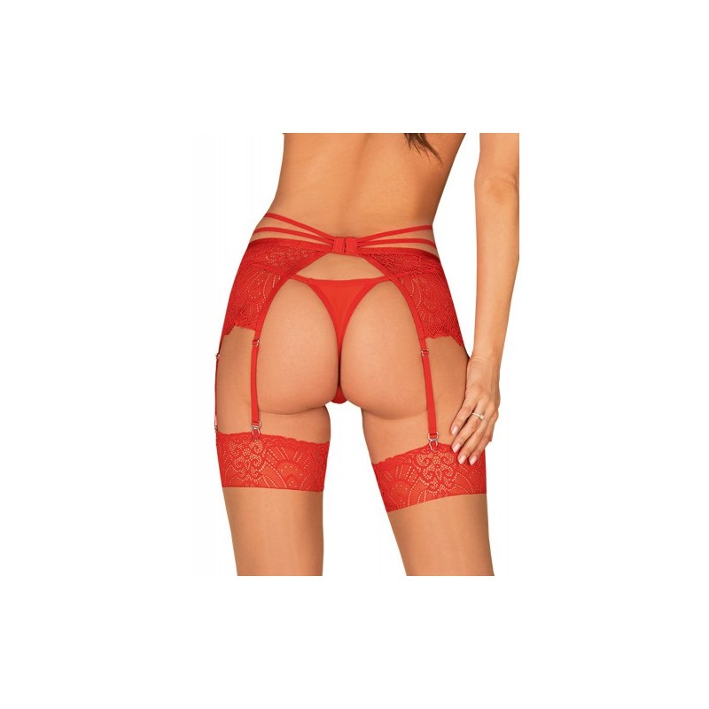 Κόκκινη Δαντελωτή Ζαρτιέρα Obsessive Loventy