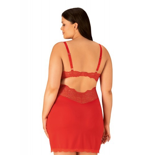Κόκκινο Νυχτικό με Στρίνγκ 2XL Obsessive Loventy