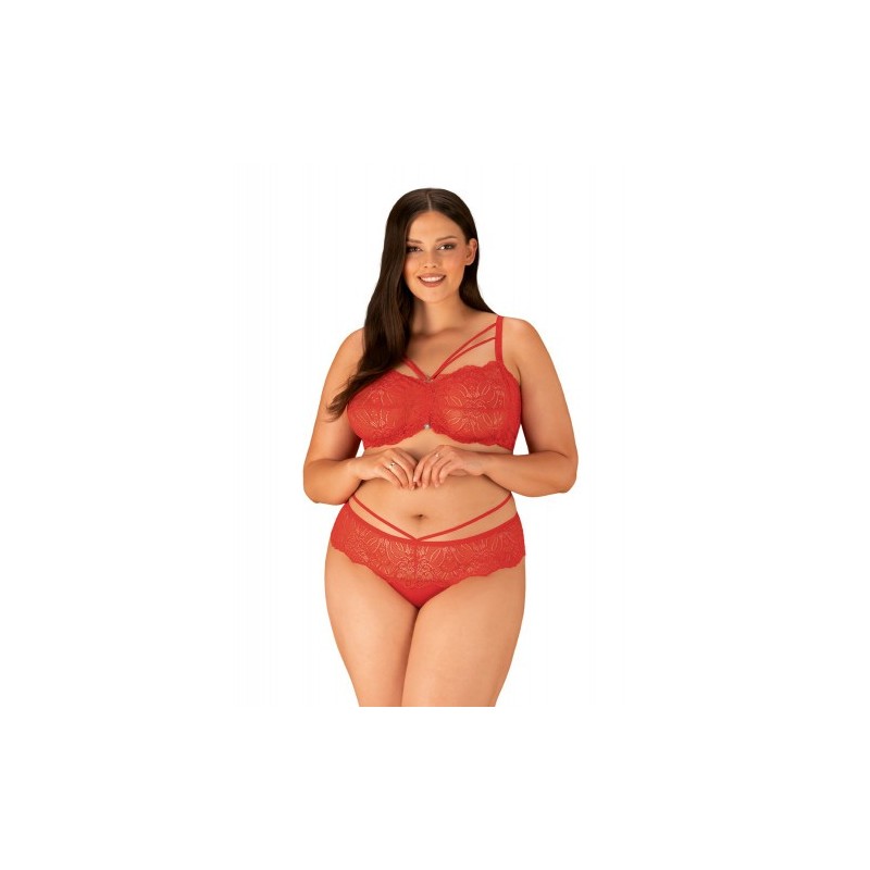 Κόκκινο Αισθησιακό Σουτιέν με Στρίνγκ 2XL Obsessive Loventy
