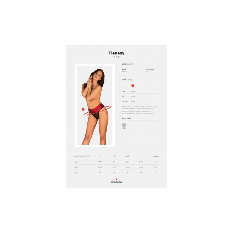 Παιχνιδιάρικο Εσώρουχο με Φιόγκο 2XL Obsessive Tienesy