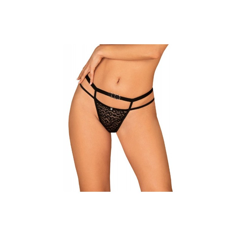 Μαύρο Λεοπαρδαλέ Εσώρουχο Obsessive Bagirela