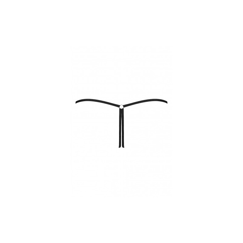 Τολμηρό Μαύρο Στρίνγκ με Ανοιχτό Κάβαλο 2XL Obsessive Remediosa