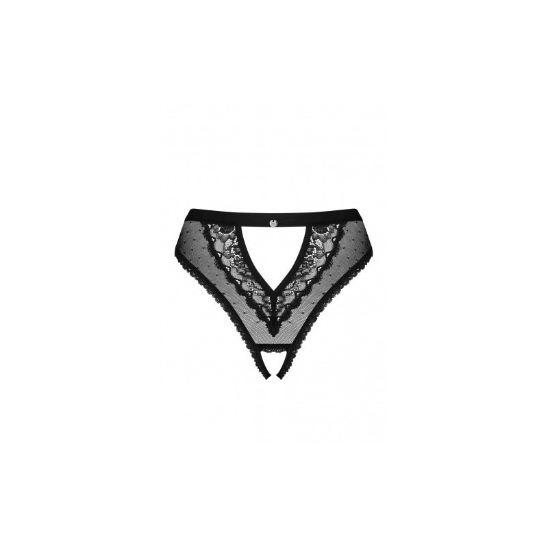 Μαύρο Εσώρουχο με Ανοιχτό Κάβαλο Obsessive Mauress