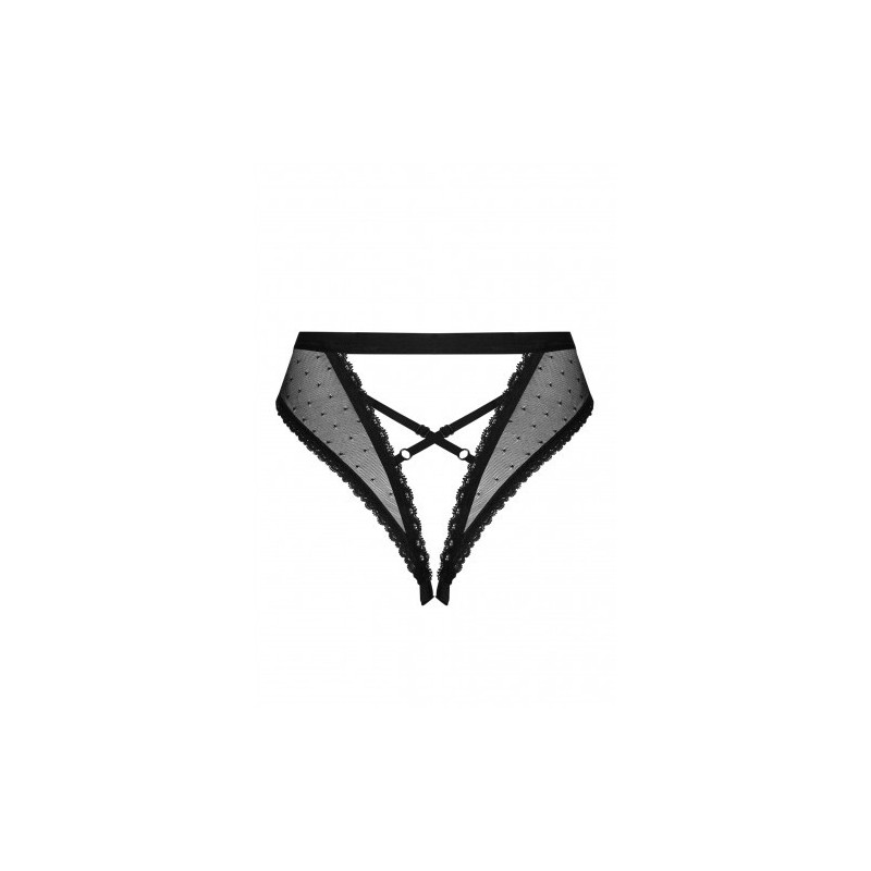 Μαύρο Εσώρουχο με Ανοιχτό Κάβαλο Obsessive Mauress