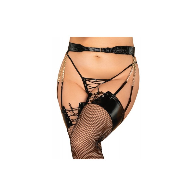 Σέξυ Μαύρη Ζαρτιέρα με Χρυσές Αλυσίδες XL Obsessive