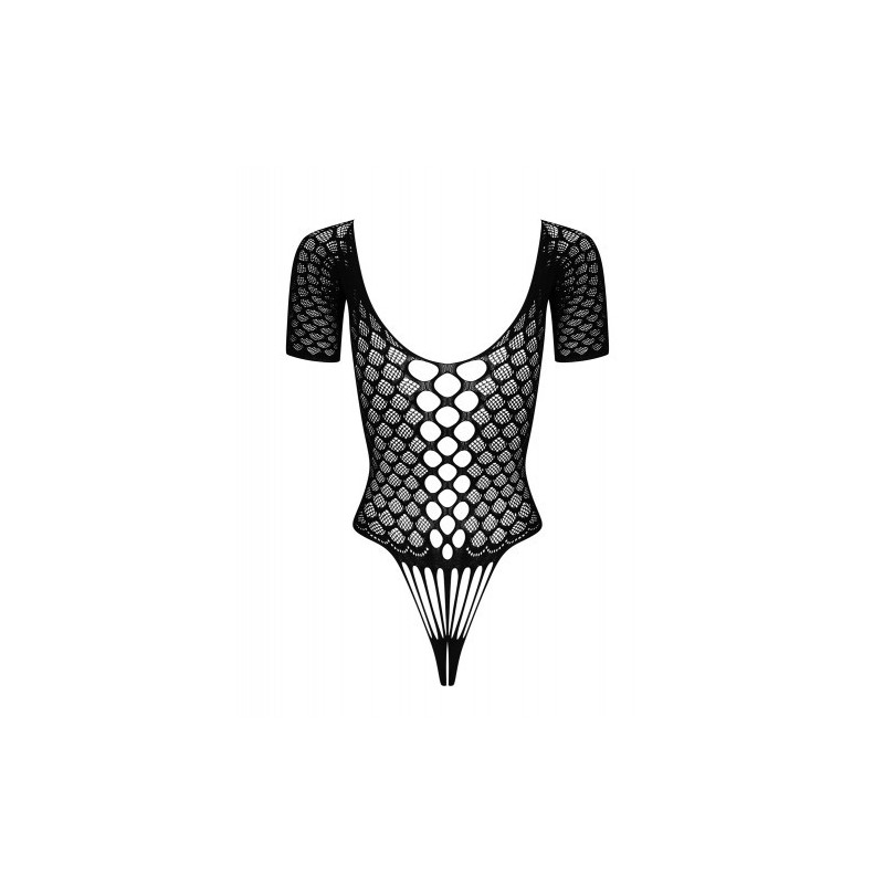 Μαύρο Διάφανο Κορμάκι με Ανοιχτό Κάβαλο XXL Obsessive