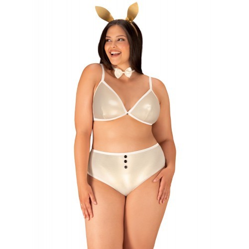Σέξυ Μπεζ Στολή Κουνελιού Obsessive Neo Goldes 2XL