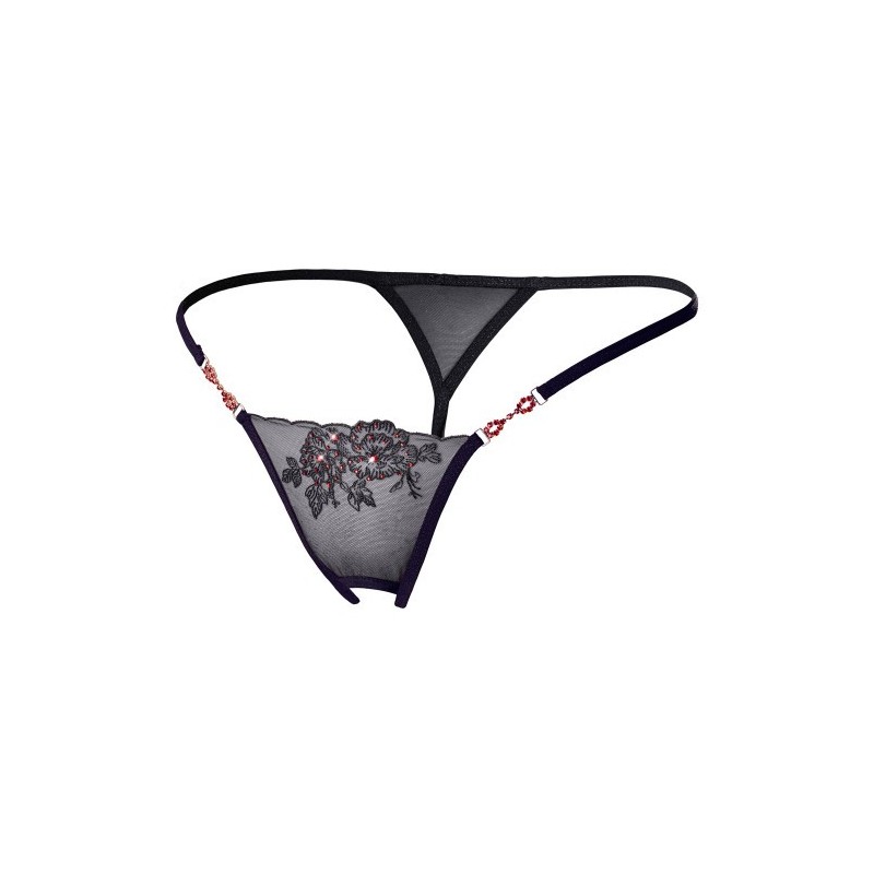 Μαύρο Ημιδιάφανο Στρίγκ με Ανοιχτό Κάβαλο Cottelli